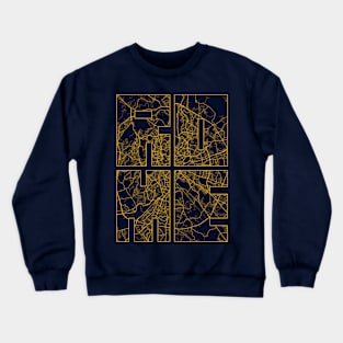 Rome, Italy City Map Typography - Gold Art Deco Crewneck Sweatshirt